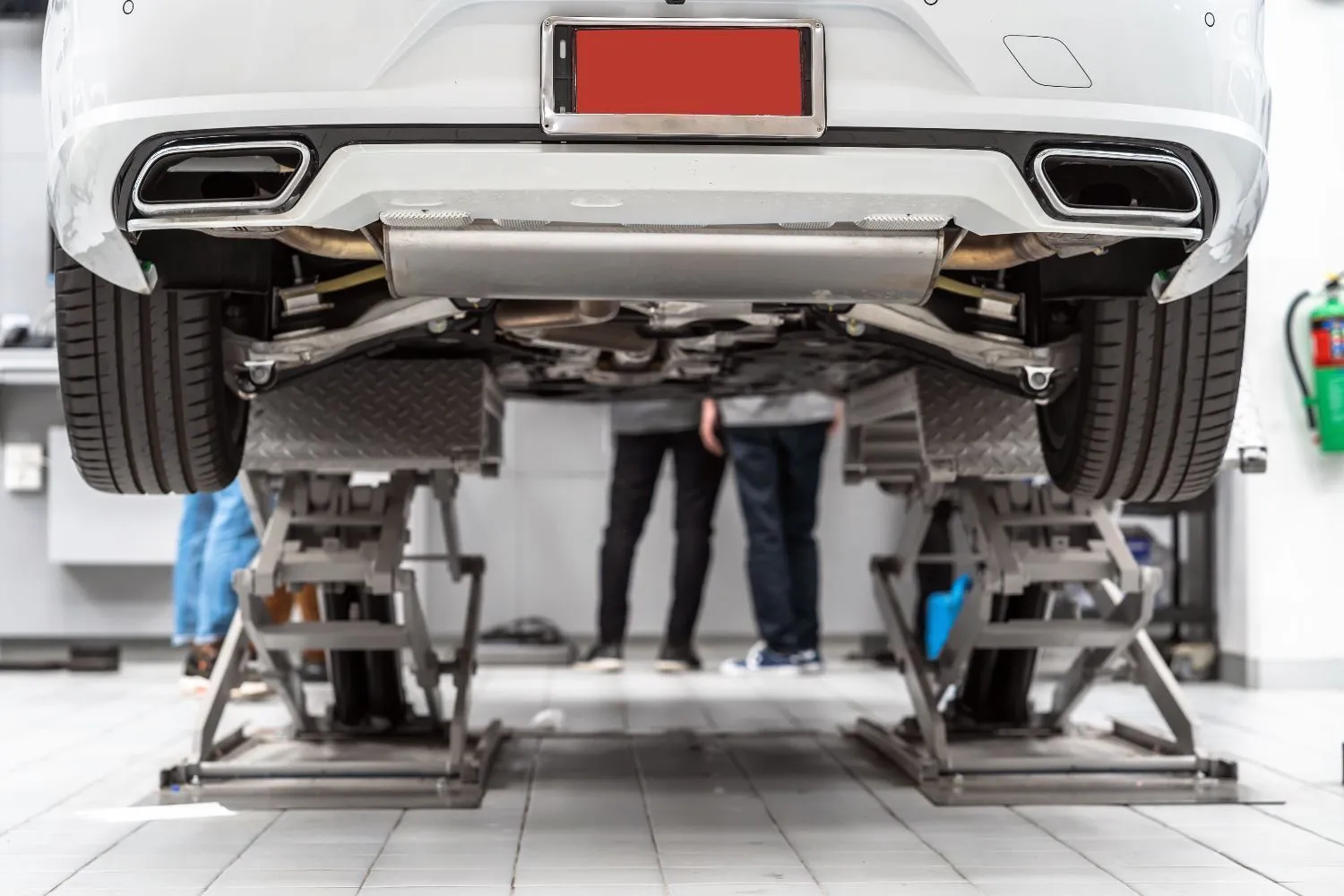 Exhaust Repair service being performed at Tim Worthy's Transmission & Auto Repair in Wellsville, KS